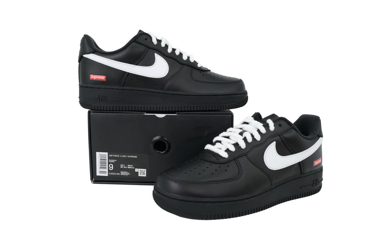Nike Supreme x Air Force 1 Low Black Warrior Black And White