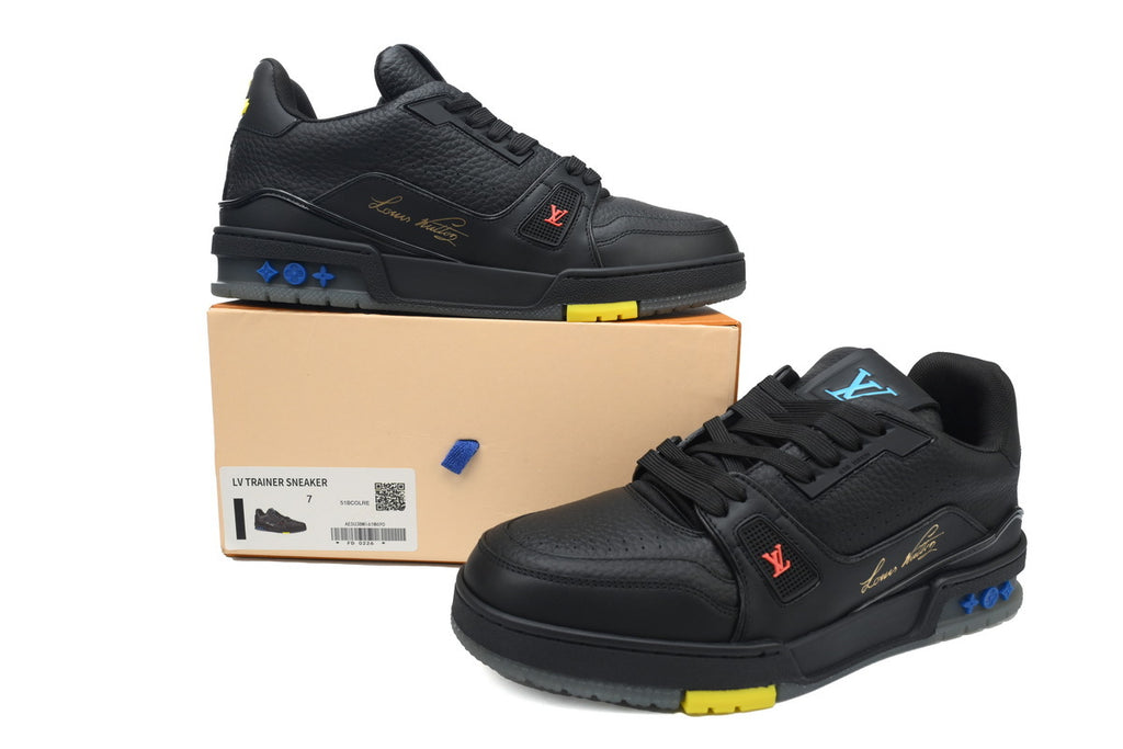 Louis Vuitton Trainer Black litchi grain