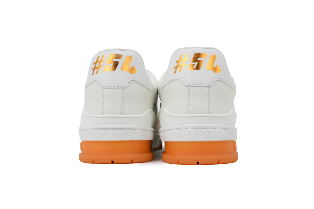 Louis Vuitton Trainer White Orange Rivet