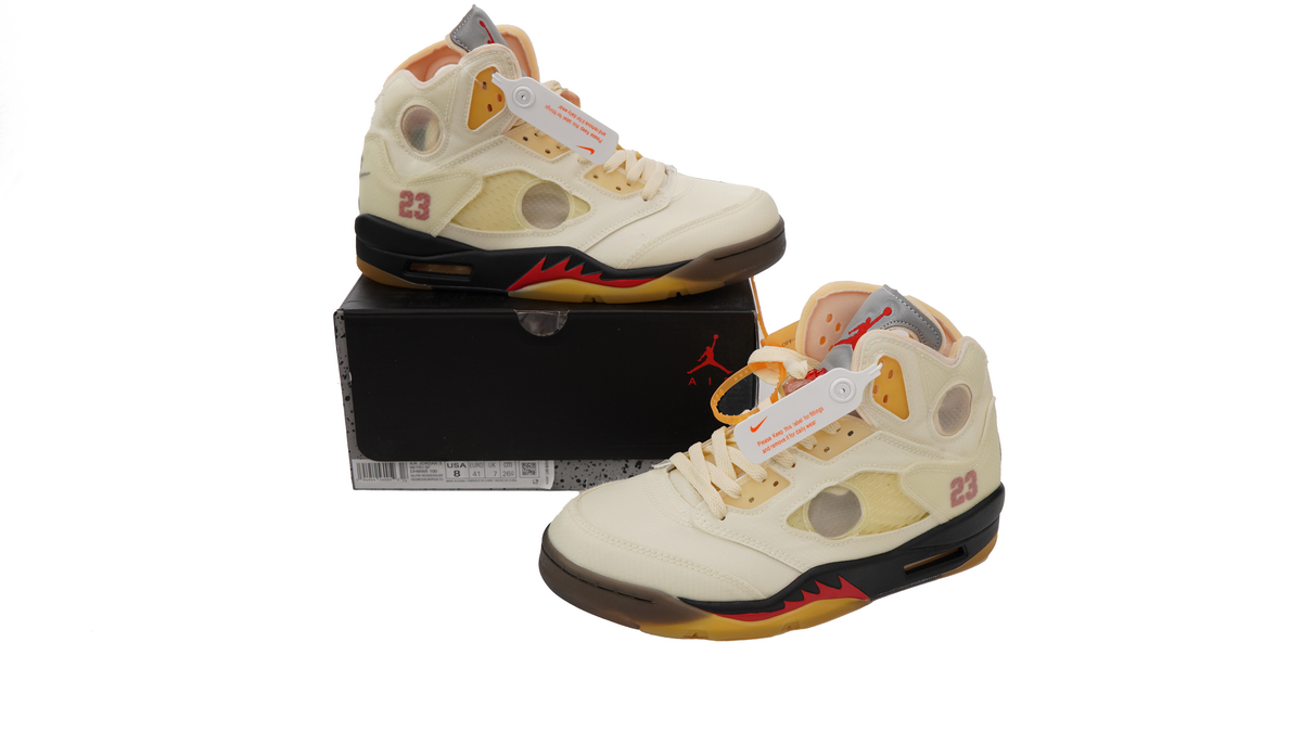 OFF White x Air Jordan 5 Retro SP Sail