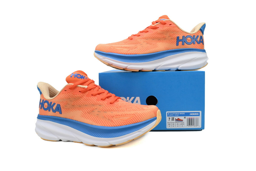 HOKA Clifton 9 2E Wide 'Vibrant Orange Impala'