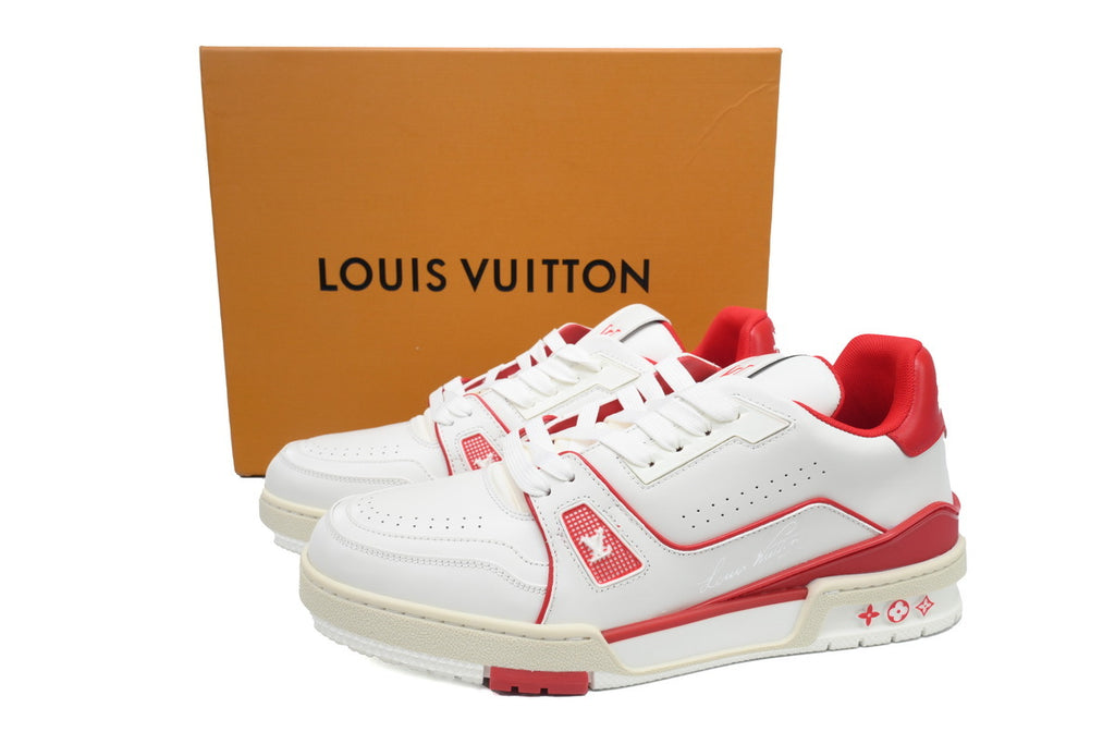 Louis Vuitton Trainer White Red