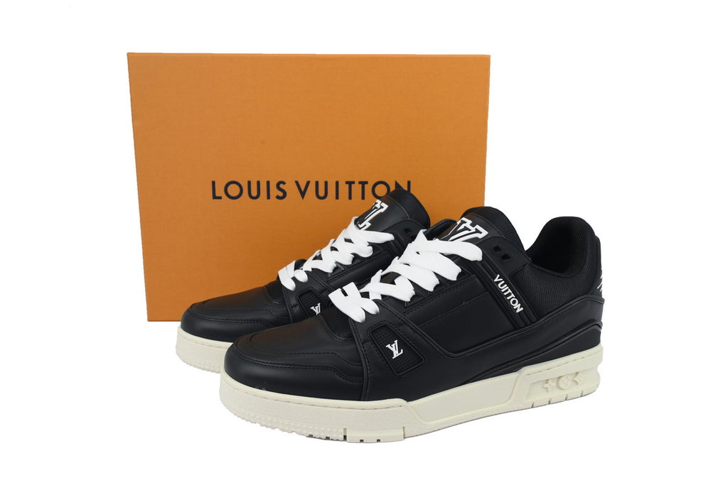 Louis Vuitton Trainer Black Skin And White Background
