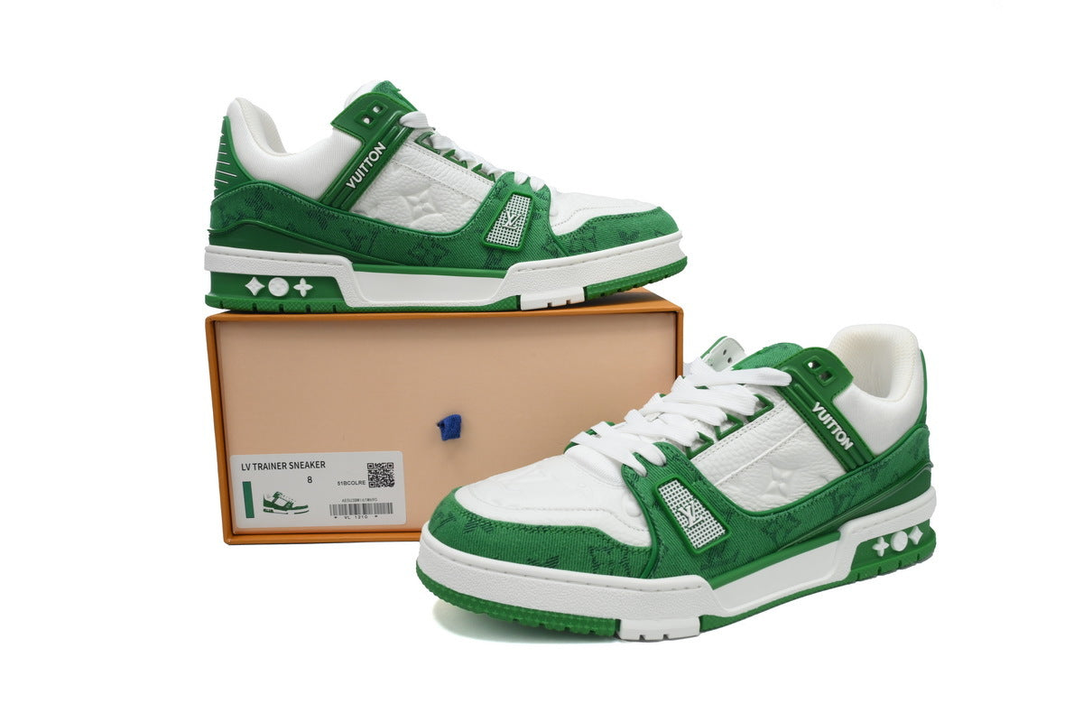 Louis Vuitton Trainer Green Denim
