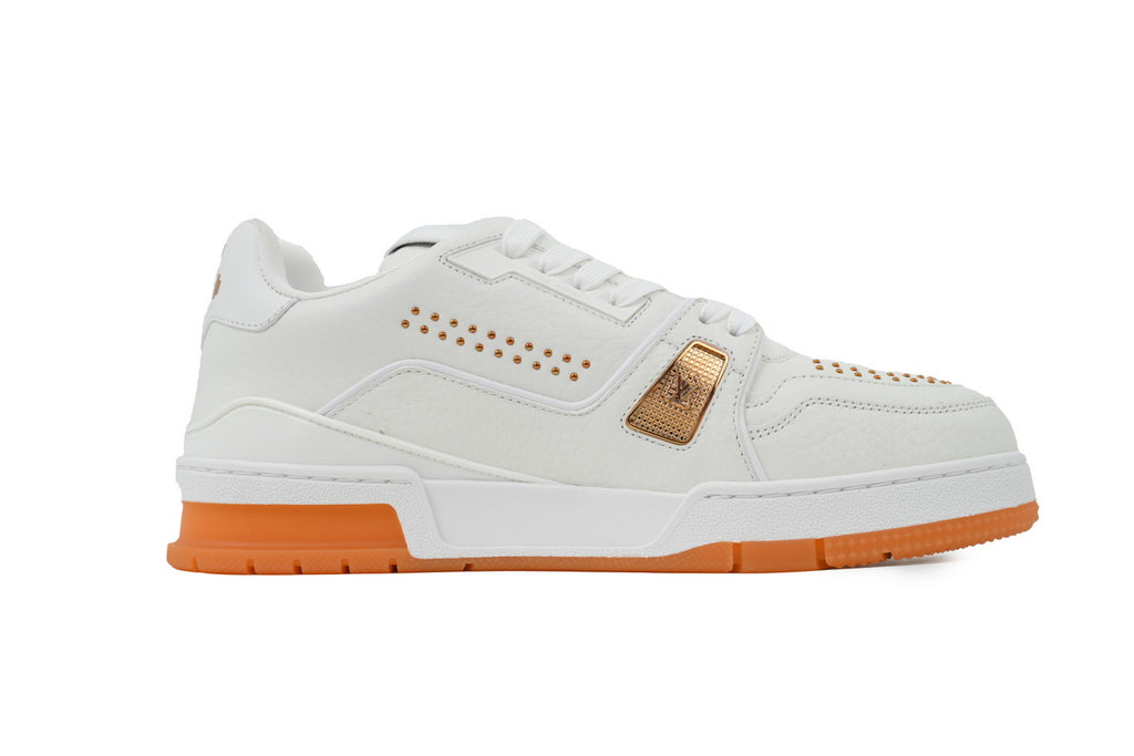 Louis Vuitton Trainer White Orange Rivet
