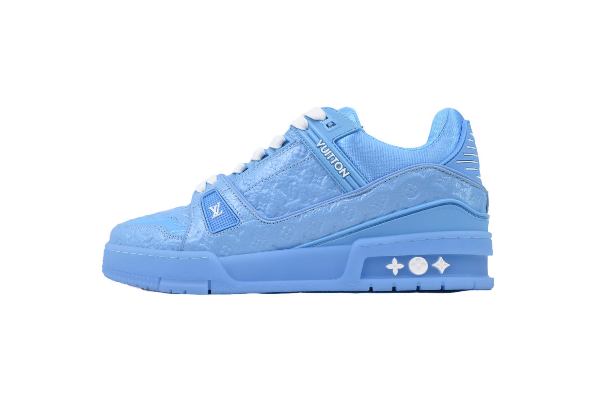 Louis Vuitton Trainer Blue Lychee Patent Leather