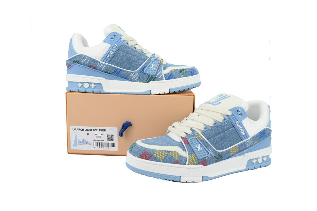 Louis Vuitton Trainer Light Blue Grid