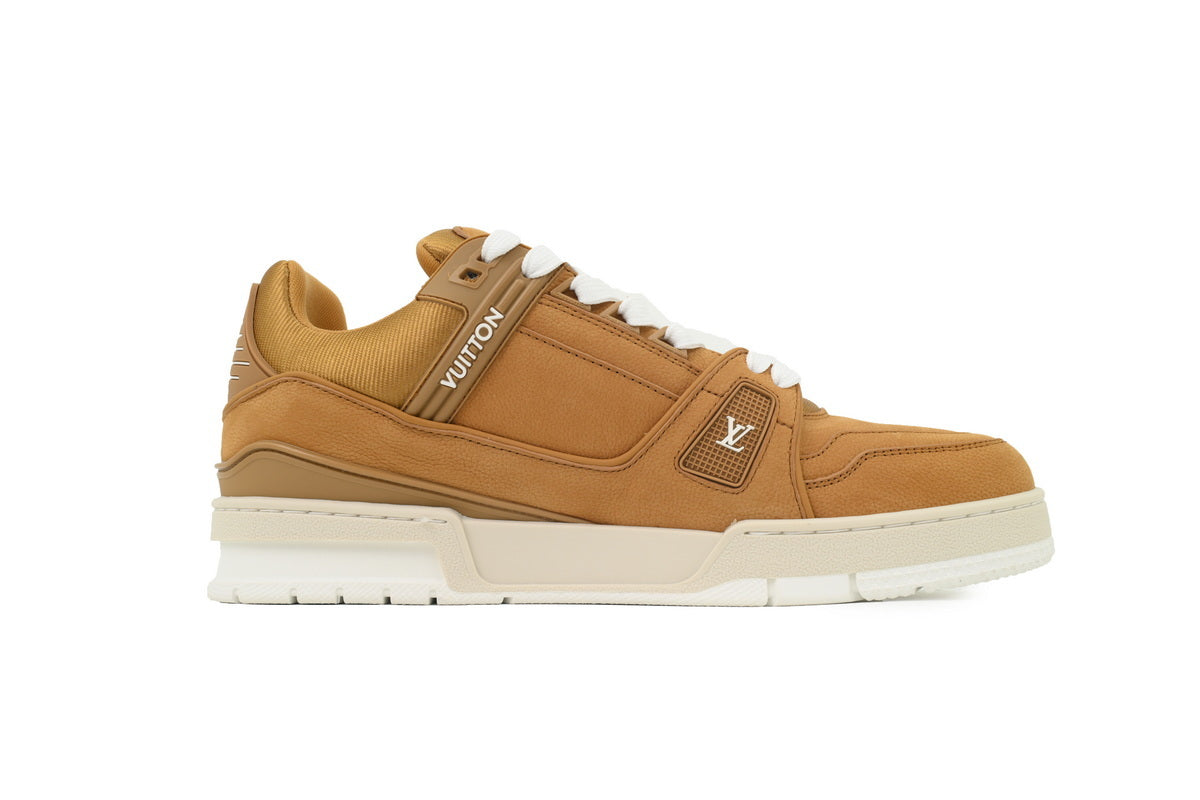 Louis Vuitton Trainer Brown Skin With White Background