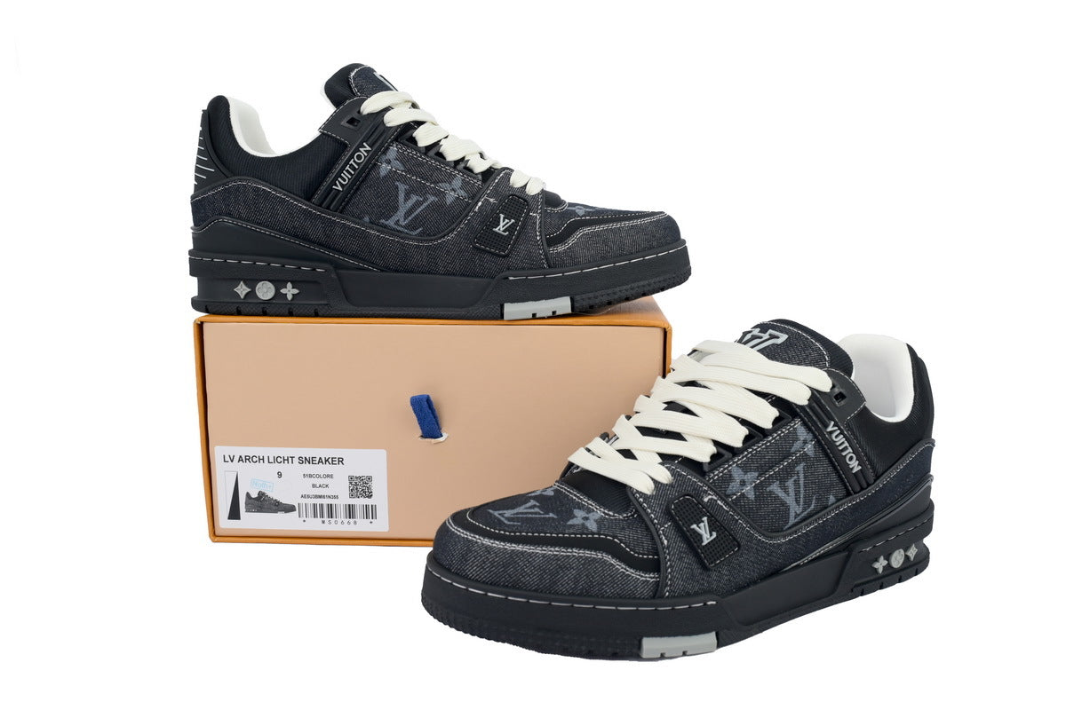 Louis Vuitton Trainer New All Black Denim