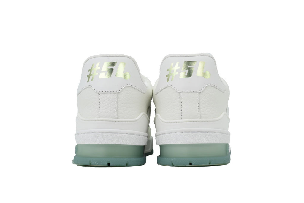 Louis Vuitton Trainer White Green Rivets