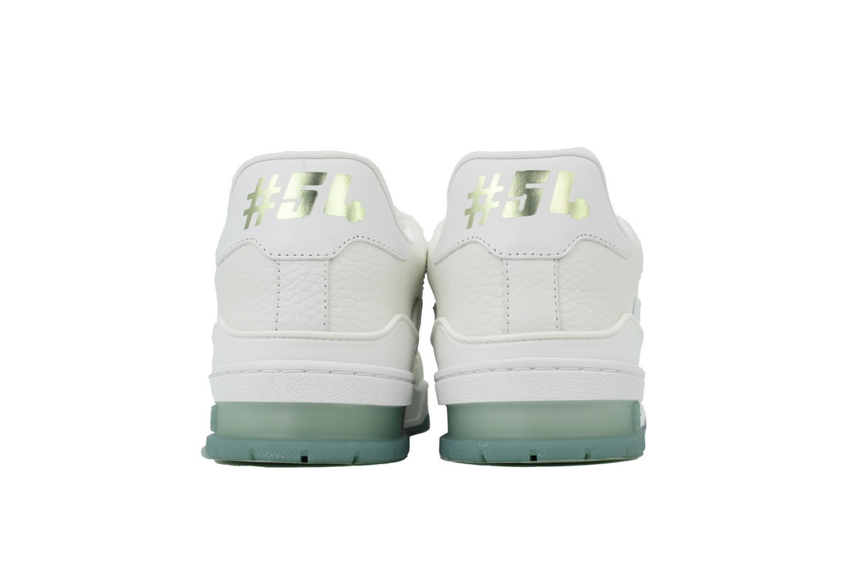 Louis Vuitton Trainer White Green Rivets